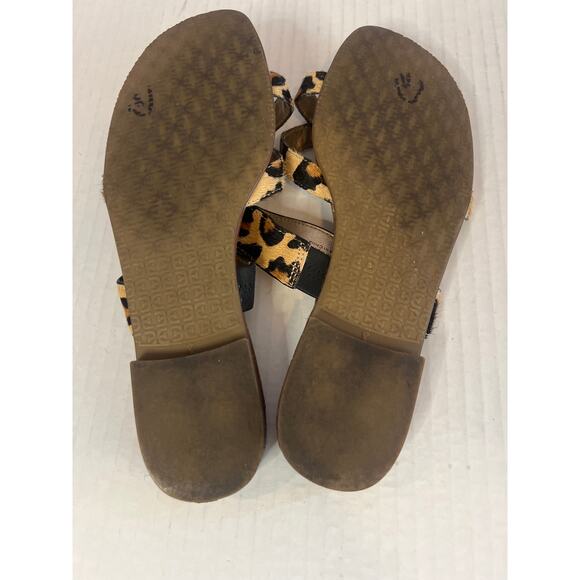 Sam Edelman Bernice Cow Hair Leopard Print Slide Sandals Size 8M - Picture 11 of 14